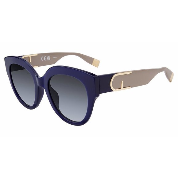 FURLA SUN SFU813V Sunglasses SHINY-OPAL-BLUE-03GR 53mm